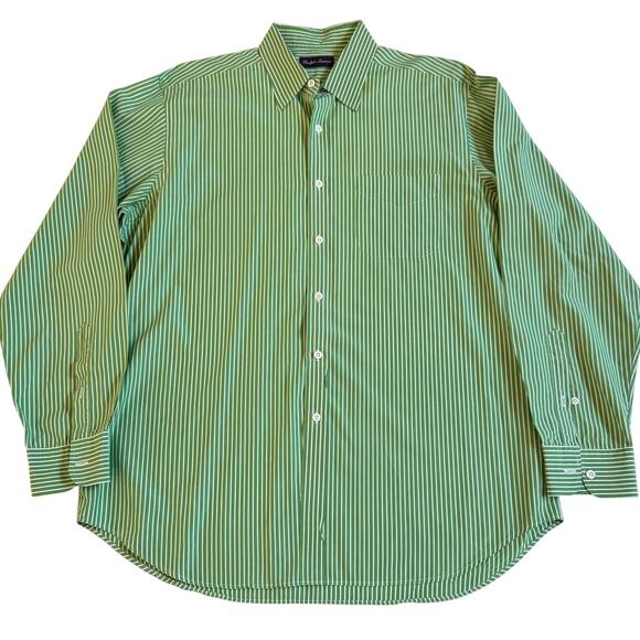 Ralph Lauren Purple Label Mens Stripe Long Sleeve Dress Shirt EUC Size XL Preppy - Picture 5 of 13